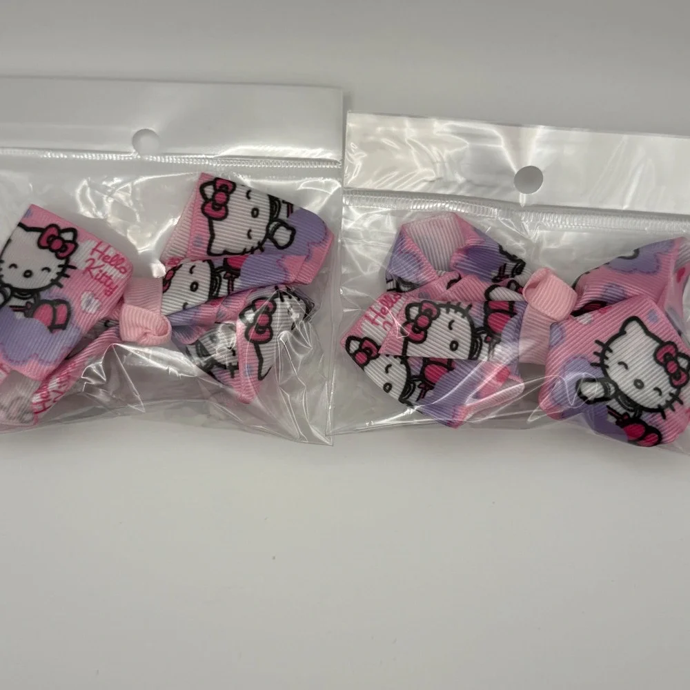 Kitty Hair Bows Set Pink Kids Girls Accessories 2‎ Pack